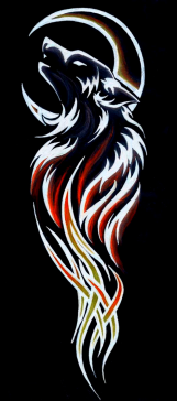 Koszulka wilk tribal tatuaż