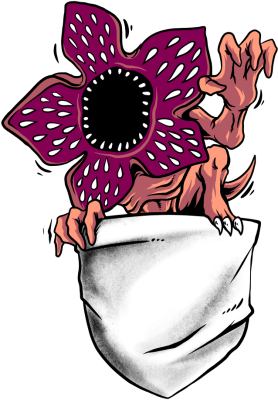 Koszulka demogorgon kieszonka Stranger Things - nadruk