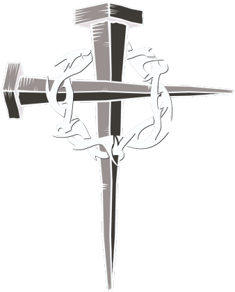 Krzyż z gwoździ i korona cierniowa - koszulka czarna