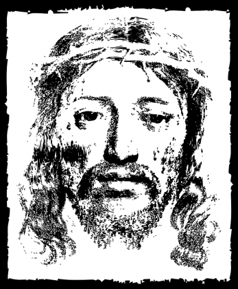 Koszulka z Jezusem 3 damska czarna