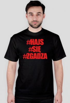 Koszulka "Hajs się zgadza Czarna ) Męska - PLNY i Hajs