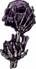 Skull in hands