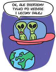 Kubek UFO śmieszny ufoludki kosmici kosmita