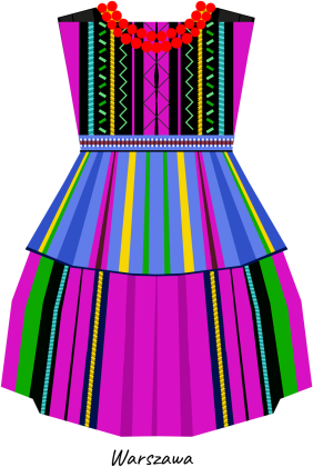 WARSZAWIANKA śpioszki tradycyjny strój Mazowsze Warszawa Polska