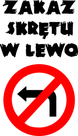 Zakaz skrętu w lewo (torba) cg