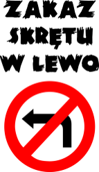 Zakaz skrętu w lewo (kubek) cg
