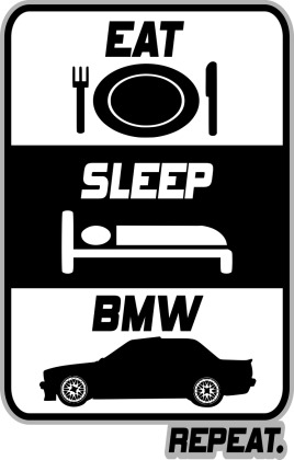 E30 - Eat Sleep BMW Repeat (koszulka męska)