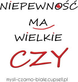 torba (beżowa i biała): NIEPEWNOŚĆ MA WIELKIE CZY