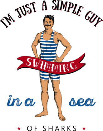 Vintage swimming man