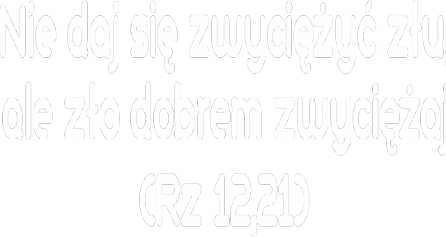 Koszulka z nadrukiem : " Nie daj się zwyciężyć złu, ale zło dobrem zwyciężaj (Rz 12,21) "