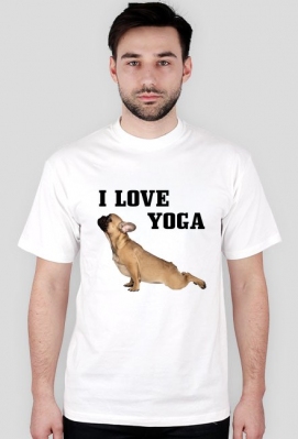 Koszulka męska mops yoga - Trendton