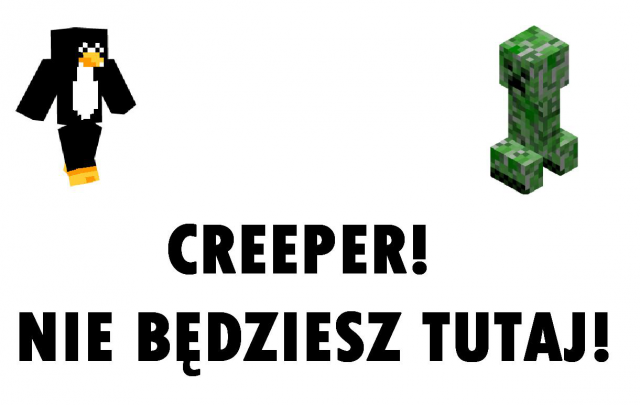Minecraft Koszulka Biała Męska - Creeper! Nie będziesz tutaj!