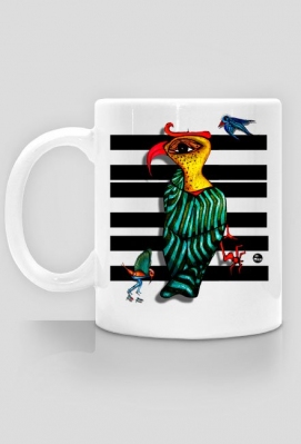 ptaszki surrealistyczne - kompozycja kubkowa - mica