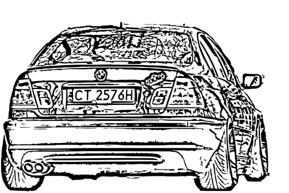 BMW e46 tył przezroczysta