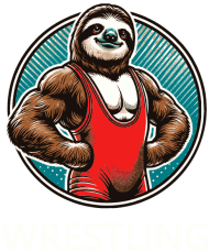 Koszulka zapaśnicza granatowa - Leniwiec WRESTLING - mały wzór 002
