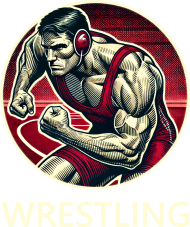Bluza czarna - WRESTLING - duży wzór 002