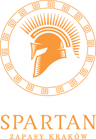 Czarna bluza z kapturem z dużym logo "Spartan Kraków"