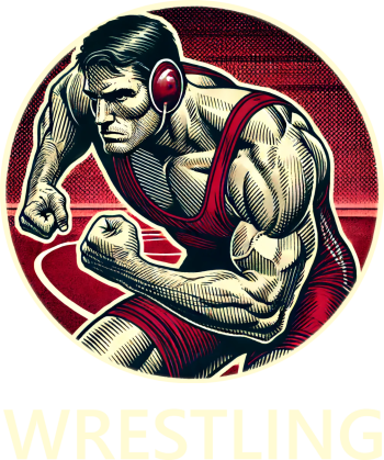 Bluza czarna - WRESTLING - duży wzór 002
