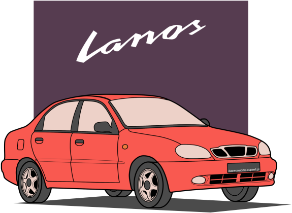 T-shirt Daewoo Lanos - granatowy