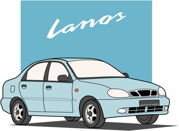 T-shirt Daewoo Lanos - pomarańczowy