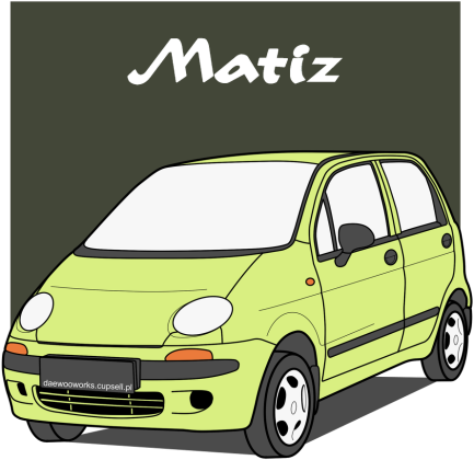 T-shirt Daewoo Matiz - zielony