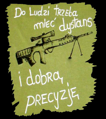 T-shirt męski ,,Do ludzi trzeba mieć dystans i dobrą precyzję"