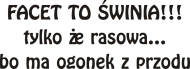 Facet to świnia...