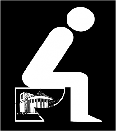 Sram na polityke - czarna, biała grafika