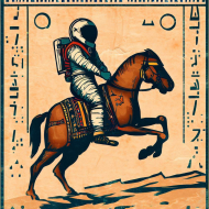 Męska koszulka Astronaut riding a horse 7  (T1-KW4-W16-K2)
