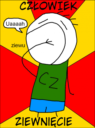 Człowiek Ziewnięcie - biała