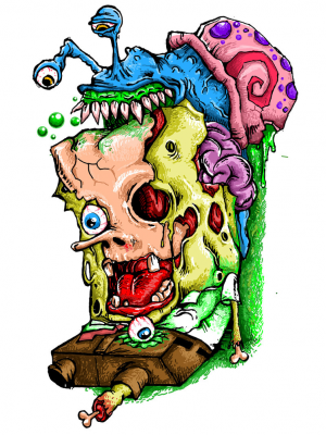 spongebob is dead - nadruk