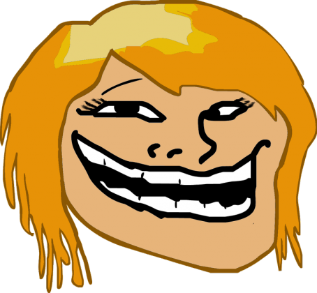Troll face woman