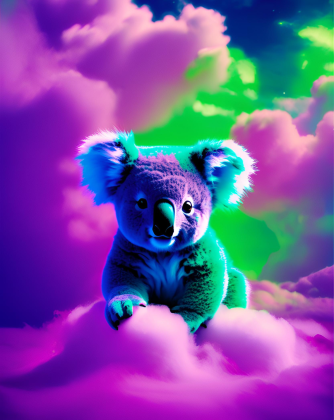 Neonowy Koala w Obłokach