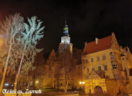Plakat poziomy A2 canvas Olesnica zamek noca