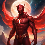 Komin chusta na szyje full print Fantasy Czerwony Diabel 1