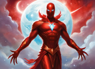 Obraz canva poziom A2 Fantasy Czerwony Ksiaze 1