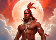 Plakat poziomy A1 Fantasy Czerwony Indianin 1