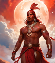 Bluza college nadruk na plecach Fantasy Czerwony Indianin 1