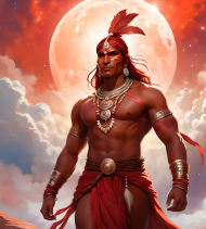 Bluza dziecieca z kapturem Fantasy Czerwony Indianin 1