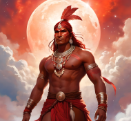 Ekologiczna bluza z kapturem z nadrukiem Fantasy Czerwony Indianin 1