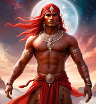 Bluza z nadrukiem Fantasy Czerwony Indianin 2