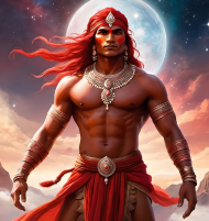 Bluza z kapturem z nadrukiem Fantasy Czerwony Indianin 2