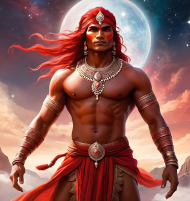 Bluza z kapturem z nadrukiem Fantasy Czerwony Indianin 2