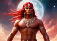 Plakat obraz canvas poziomy A2 Fantasy Czerwony Indianin 2