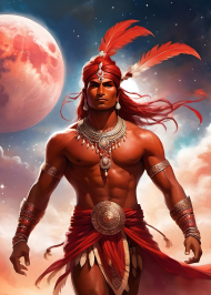 Plakat pionowy A1 Fantasy Czerwony Indianin 3