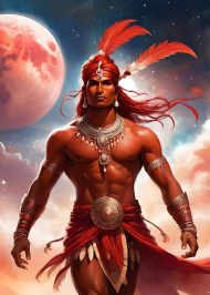 Plakat pionowy A2 Fantasy Czerwony Indianin 3