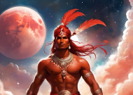 Plakat poziomy A2 Fantasy Czerwony Indianin 3