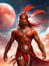 Plakat obraz canvas pionowy A2 Fantasy Czerwony Indianin 3