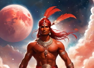 Plakat obraz canvas poziomy A2 Fantasy Czerwony Indianin 3