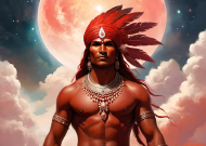 Plakat poziomy A1 Fantasy Czerwony Indianin 4